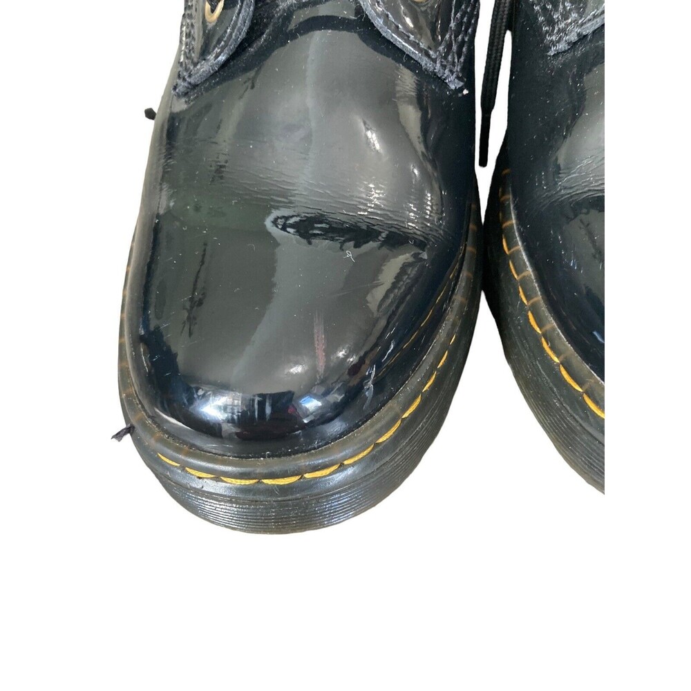 Dr Martens Zavala Black Patent Leather Combat Boots Size 9 Men 10 Women - Picture 5 of 8